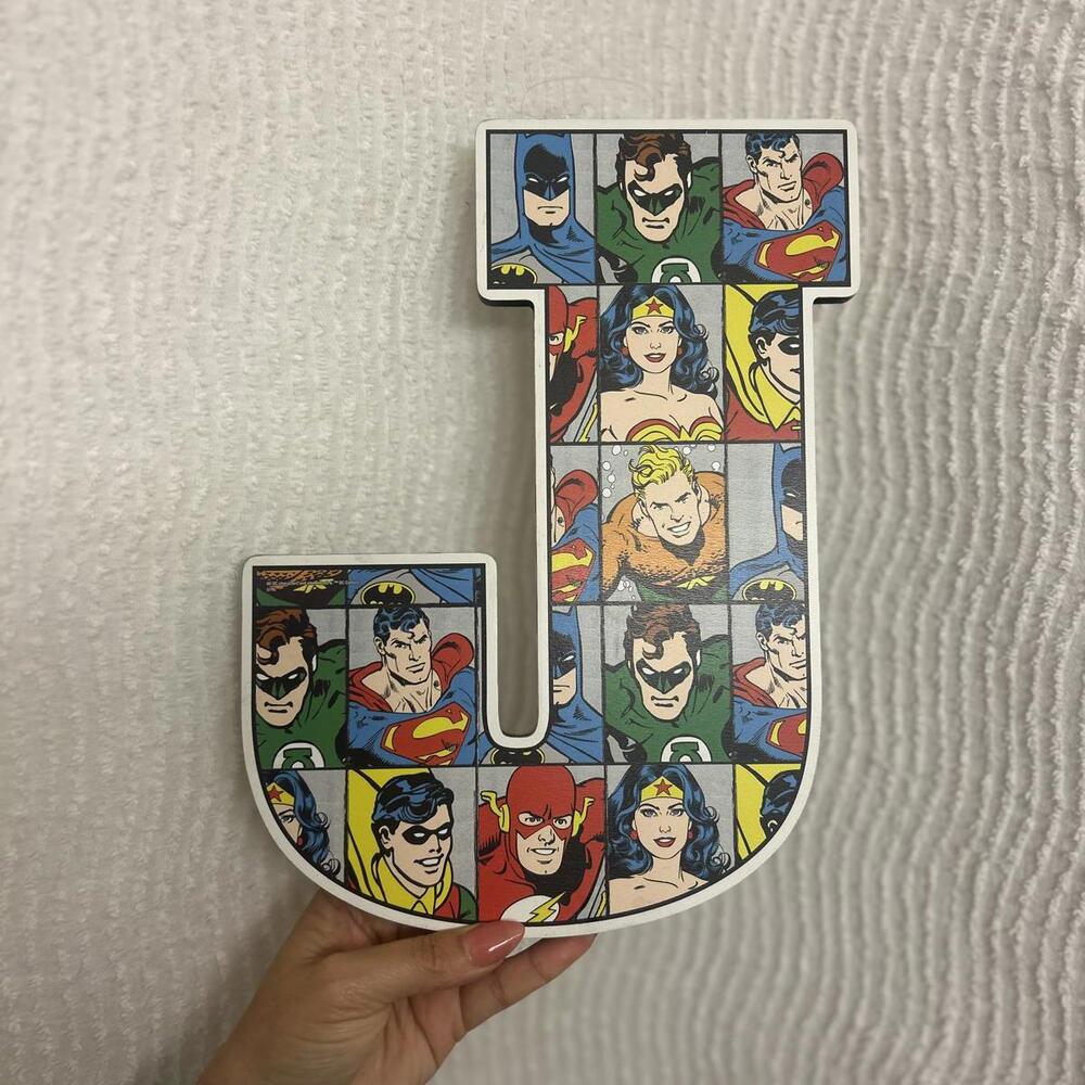 DC Comics Superhero Letter J Wall Plaque Batman Superman Wonder Woman